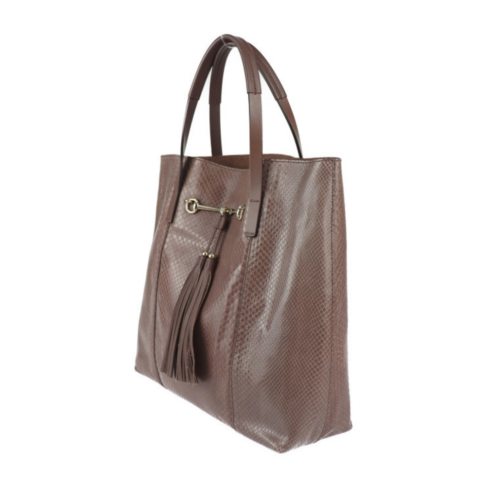 Gucci Python Brown Horsebit Purple Bag - image 1